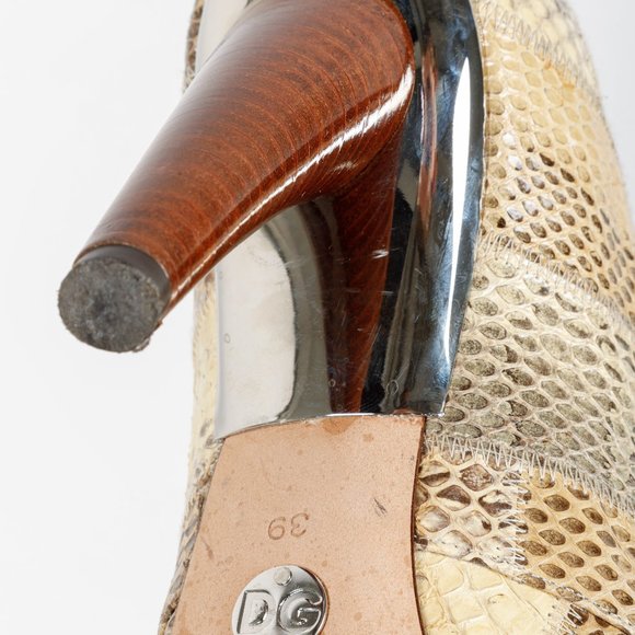 Dolce & Gabbana Alligator Peep-Toe Lace-Ups - Picture 5 of 10